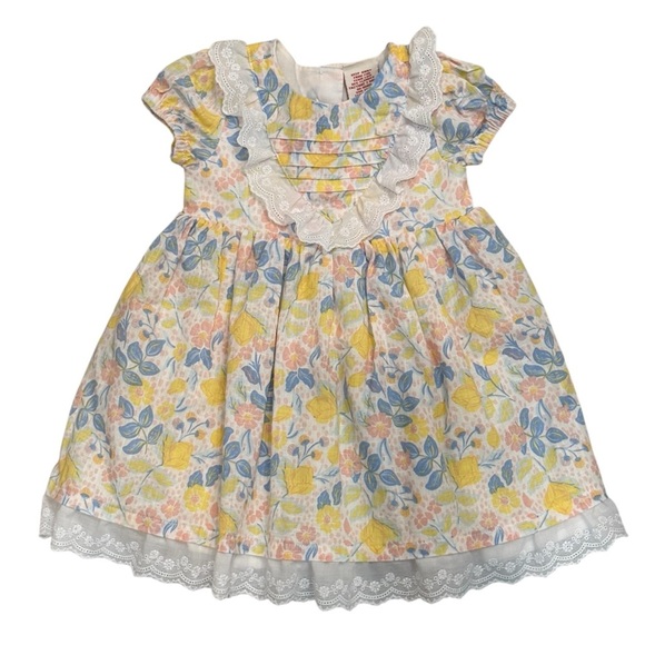 Joie Girl’s Floral and Lace Dress Pastel Easter Spring - Picture 1 of 7
